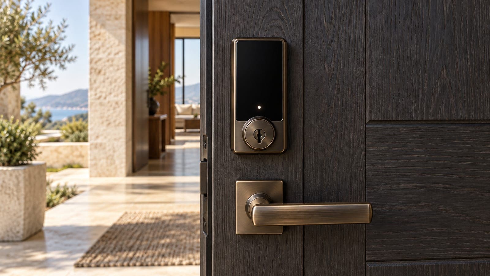 Keypad smart lock on a rental front door